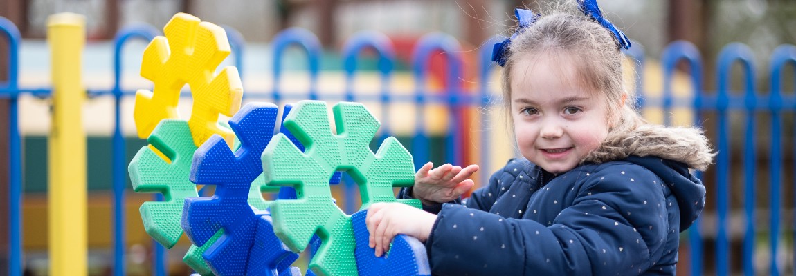 Child playing in playground